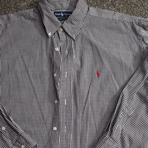 Ralph Lauren Black and White Gingham Men's Shirt